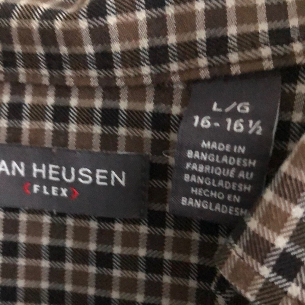 Like new long sleeve checkered button down shirt for men 16-16.5 neck - Picture 2 of 5
